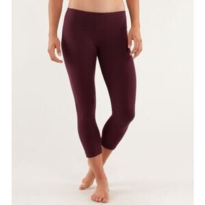 Lululemon Wunder Under Crop 4 Bordeaux Drama Burgundy Red Original Fit Luon
